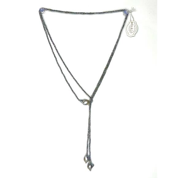 NEW Iris & Lily 925 Silver Faceted Bead ROPE NECKLACE 60" Freshwater Pearls NWT! - Picture 7 of 9